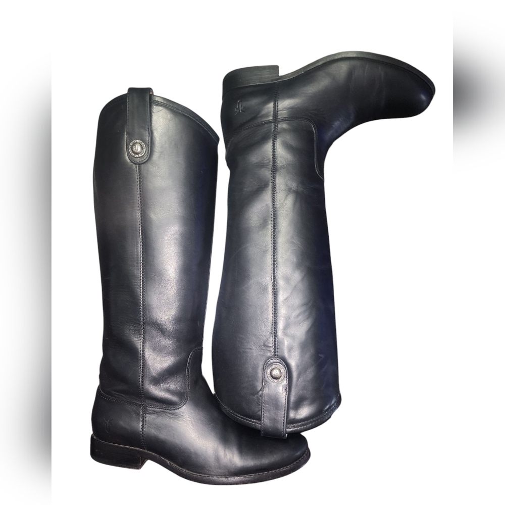 Frye Melissa Button 77167 Leather Slip On Mid Calf Boots, Women's 6​ - Picture 9 of 13
